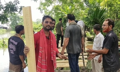 যুব সমাজের উদ্যোগে নেছারাবাদে পুল ও রাস্তা সংস্কার শুরু