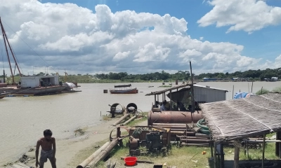 আড়িয়াল খাঁ নদীর উপর নির্মাণাধীন কলাতলা-নিলখী সেতু। ছবি- রূপালী বাংলাদেশ