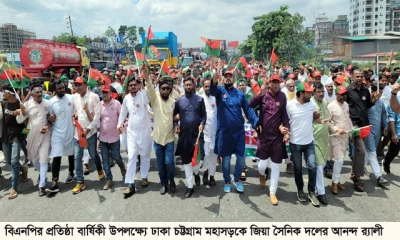 জিয়া সৈনিক দলের  বর্ণাঢ্য আনন্দ র‌্যালি