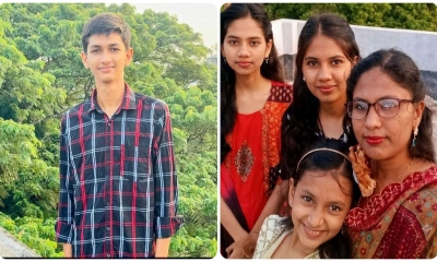 সিফাতের পাশে মা ও তিন বোন। ছবি : সংগৃহীত