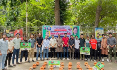পাখির আবাসস্থল নির্মাণ করলো তিতুমীর কলেজ ছাত্রদল