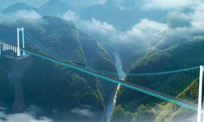 গাড়ি চলাচল শুরু বিশ্বের সর্বোচ্চ সেতুতে