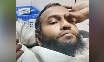 আহত মো. রমজান আলী। ছবি: রূপালী বাংলাদেশ