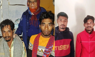গ্রেপ্তার ৪ জন। ছবি: রূপালী বাংলাদেশ