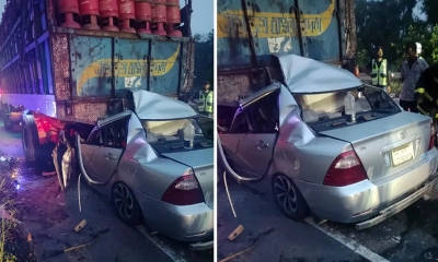 সিলিন্ডারভর্তি ট্রাকের পেছনে প্রাইভেটকারের ধাক্কা, নিহত ৪