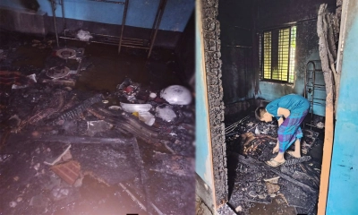 জামায়াত কর্মীর বাড়িতে আগুন