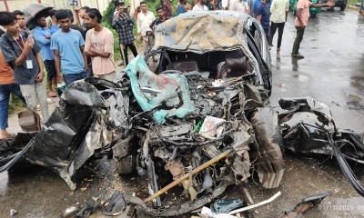 সিলেটে বাস-প্রাইভেট কার সংঘর্ষে বাবা-মেয়েসহ নিহত ২