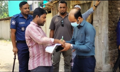পলাশে অবৈধ গ্যাস সংযোগ বিচ্ছিন্ন ও জরিমানা আদায়