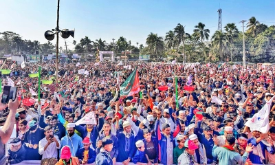 জামায়াতের জনসভায় কানায় কানায় পূর্ণ বাউফল মাঠ