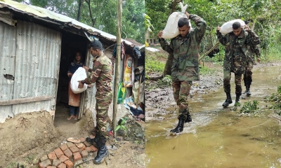 চট্টগ্রামে বন্যার্তদের পাশে সেনাবাহিনী, মানবিক সহায়তা অব্যাহত