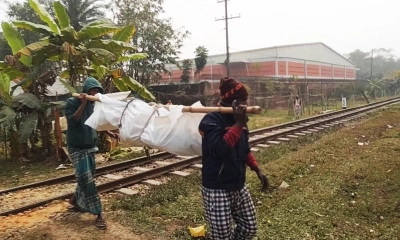 ট্রেনে কাটা পড়ে অজ্ঞাত যুবকের মৃত্যু