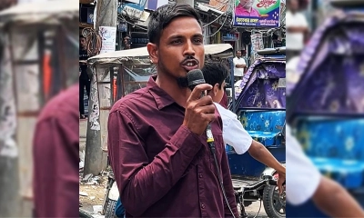 মাইকে ‘জয় বাংলা’ স্লোগান, পুলিশ দেখে পালাল যুবক