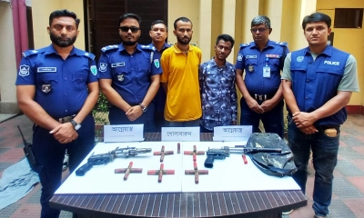 পাইপগান ও কার্তুজসহ তিন ডাকাত গ্রেপ্তার