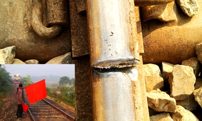 রেললাইনে ফাটল। ছবি: রূপালী বাংলাদেশ