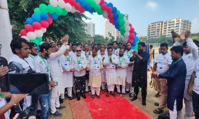 জমকালো আয়োজনে ‎‘ডা. এ কে এম ফজলুল হক ফুটবল টুর্নামেন্ট’ উদ্বোধন