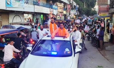 গণঅধিকার পরিষদের প্রার্থী হানিফের মোটরসাইকেল শোভাযাত্রা