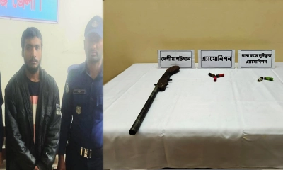 নৌ ডাকাতের সহযোগী গ্রেপ্তার, শটগান উদ্ধার