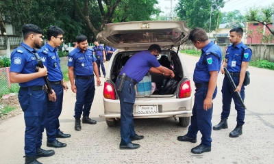 মৌলভীবাজার জেলা পুলিশের ফোর্স মোবিলাইজেশন ড্রিল ও চেকপোস্ট