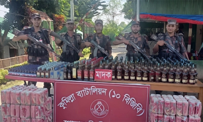 অবৈধ মাদক ও ফেনসিডিল সহ ভারতীয় মালামাল জব্দ করেছে বিজিবি। ছবি- সংগৃহীত