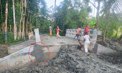 উদ্বোধনের আগেই ৪০ লাখ  টাকার কালভার্টে ফাটল