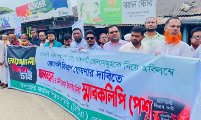 ‘নোয়াখালী বিভাগ’ বাস্তবায়নের দাবিতে সাংবাদিকদের মানববন্ধন