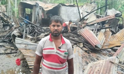 আগুনে পুড়ে ছাই অটোরিকশা চালকের বসতঘর