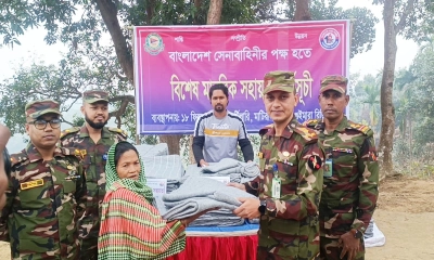 মাটিরাঙ্গায় শীতার্ত মানুষের পাশে সেনাবাহিনী