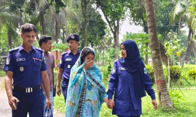 গ্রেপ্তারকৃত নাতনি ও তার কথিত স্বামী মিনারুল।          ছবি-রূপালী বাংলাদেশ