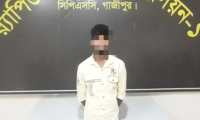 গ্রেপ্তার প্রধান আসামি আকাশ মিয়া। ছবি- রূপালী বাংলাদেশ