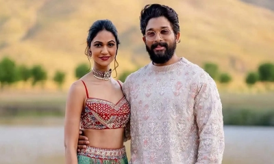 ভক্তদের ভিড়ের মাঝে স্ত্রীকে আগলে রেখে আলোচনায় আল্লু অর্জুন