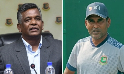 বিসিবির সভাপতি ও মোহাম্মদ সালাহ উদ্দীন। ছবি- সংগৃহীত