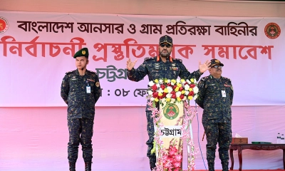 জাতীয় পতাকার অতন্দ্র প্রহরী হিসেবে মাঠে আনসার–ভিডিপি