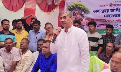 বক্তব্য দেন বিএনপির যুগ্ম মহাসচিব শহীদ উদ্দীন চৌধুরী এ্যানি। ছবি- রূপালী বাংলাদেশ