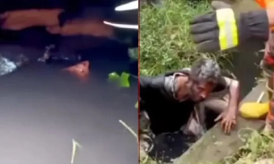 গণপিটুনির আতঙ্কে ড্রেনে আত্মগোপনে চোর