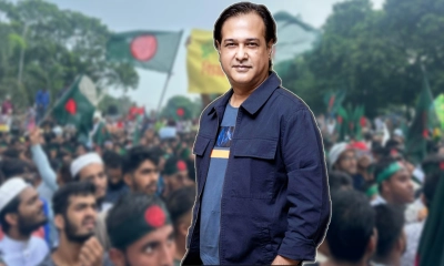 শহিদদের প্রতি শ্রদ্ধা জানান সংগীতশিল্পী আসিফ আকবর।  ছবি - সংগৃহীত