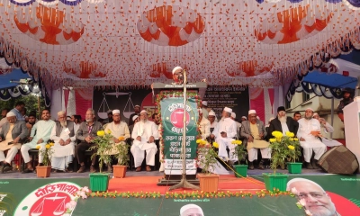 বক্তব্য দেন জামায়াতে ইসলামীর কেন্দ্রীয় নায়েবে আমীর এটিএম আজহারুল ইসলাম। ছবি- রূপালী বাংলাদেশ