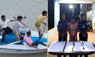 অস্ত্রের মহড়া সময়ের ও আটকের ছবি। ছবি- রূপালী বাংলাদেশ