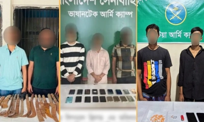 আটককৃতরা। ছবি- রূপালী বাংলাদেশ