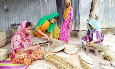ছনের ডালায় বদলে যাচ্ছে শেরপুরের নারীদের জীবন