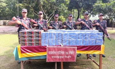 গারো পাহাড় সীমান্তে অর্ধকোটি টাকার ভারতীয় পণ্য জব্দ