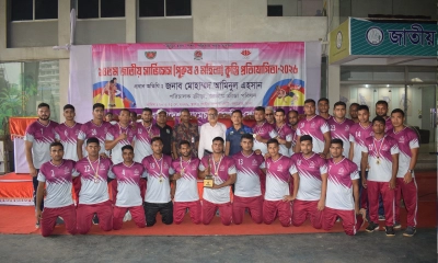 ১৪তম সার্ভিসেস রেসলিং প্রতিযোগিতায় রানার-আপ বিজিবি