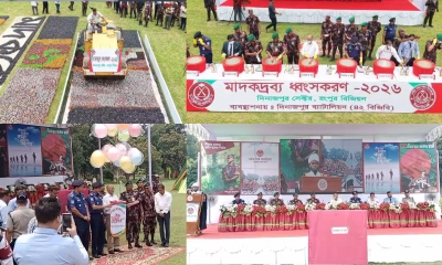 দিনাজপুরে ১১ কোটি টাকা মূল্যের মাদকদ্রব্য ধ্বংস করলো বিজিবি