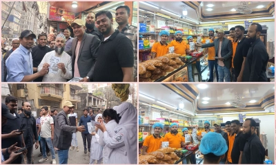 ঢাকা-১৩: ধানের শীষের পক্ষে স্বেচ্ছাসেবক দলের গণসংযোগ