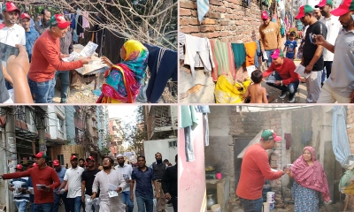 ঢাকা-১৩ আসনে ধানের শীষের পক্ষে স্বেচ্ছাসেবক দলের গণসংযোগ
