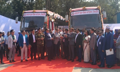 বিআরটিসির নিজস্ব কারখানায় তৈরি  এসি বাস উদ্বোধন