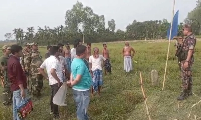 সীমান্তে বিএসএফের খুঁটি স্থাপনের চেষ্টা, বিজিবির প্রতিবাদে অপসারণ