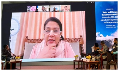 ‘হিন্দুকুশ হিমালয়ায় পানি ও জলবায়ু সহনশীলতা’ সংক্রান্ত সাব-রিজিওনাল কর্মশালায় ভার্চুয়ালি যুক্ত হয়ে বক্তব্য রাখেন পরিবেশ উপদেষ্টা সৈয়দা রিজওয়ানা হাসান।  ​​​ছবি- সংগৃহীত