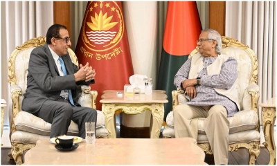 প্রধান উপদেষ্টা প্রফেসর ড. মুহাম্মদ ইউনূসের সঙ্গে সাক্ষাৎ করেন ঢাকায় নিযুক্ত ফিলিস্তিনের রাষ্ট্রদূত ইউসুফ এসওয়াই রমাদান। ছবি- সংগৃহীত