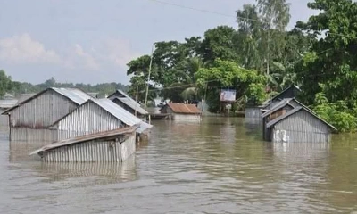 টানা বর্ষণের কারণে পদ্মা নদীর পানি বৃদ্ধি। ছবি- রূপালী বাংলাদেশ