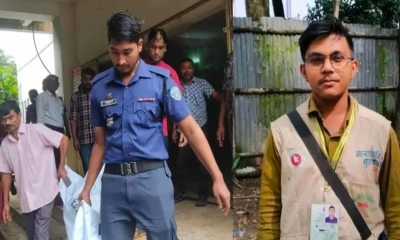 (ডানে) মরদেহ ময়না তদন্তের জন্য কক্সবাজার সদর হাসপাতাল মর্গে পাঠানো হয়েছে। (বাঁয়ে) নিহত দুর্জয় চৌধুরী । ছবি- রূপালী বাংলাদেশ